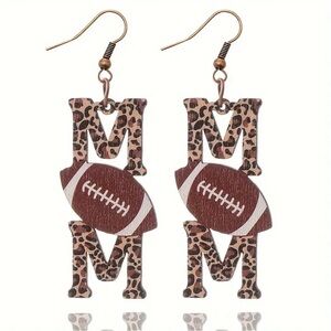 Super cute cheetah and football MOM earrings!!